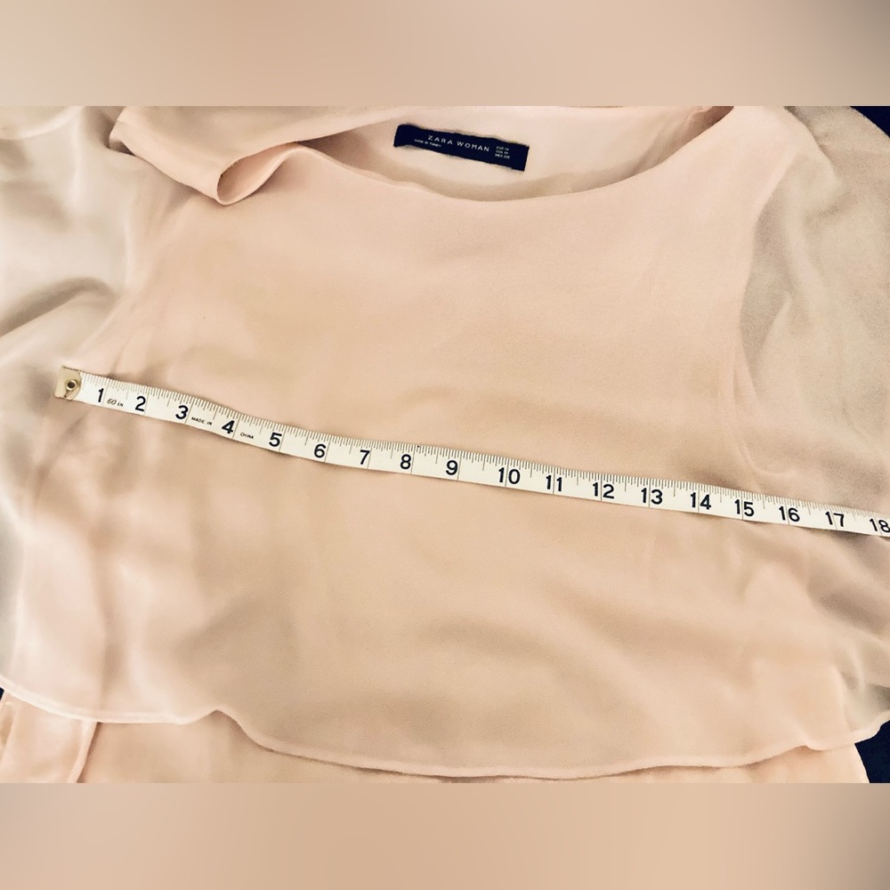 Zara Chiffon Overlay Tiered Blouse - Picture 6 of 6